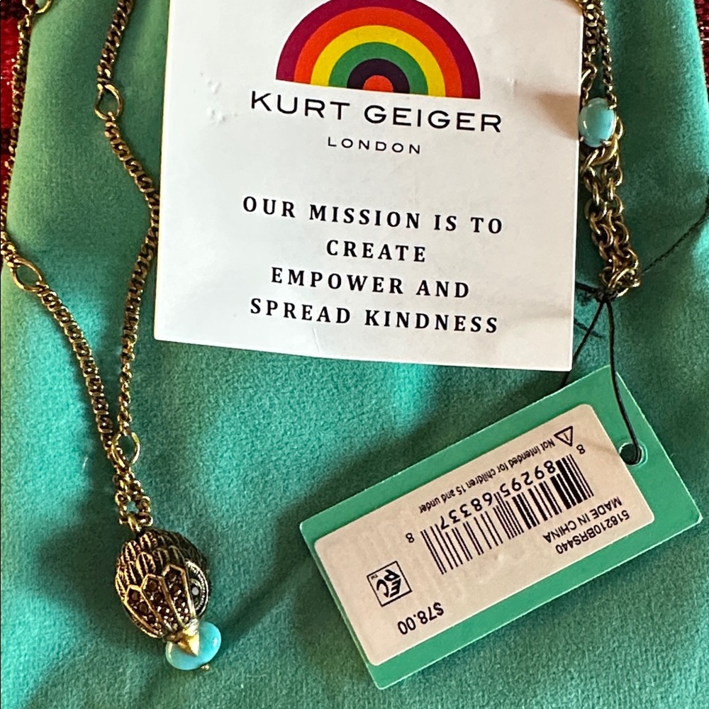 Kurt Geiger Gold Chain Necklace with Signature Eagle Head Pendant - Picture 2 of 11